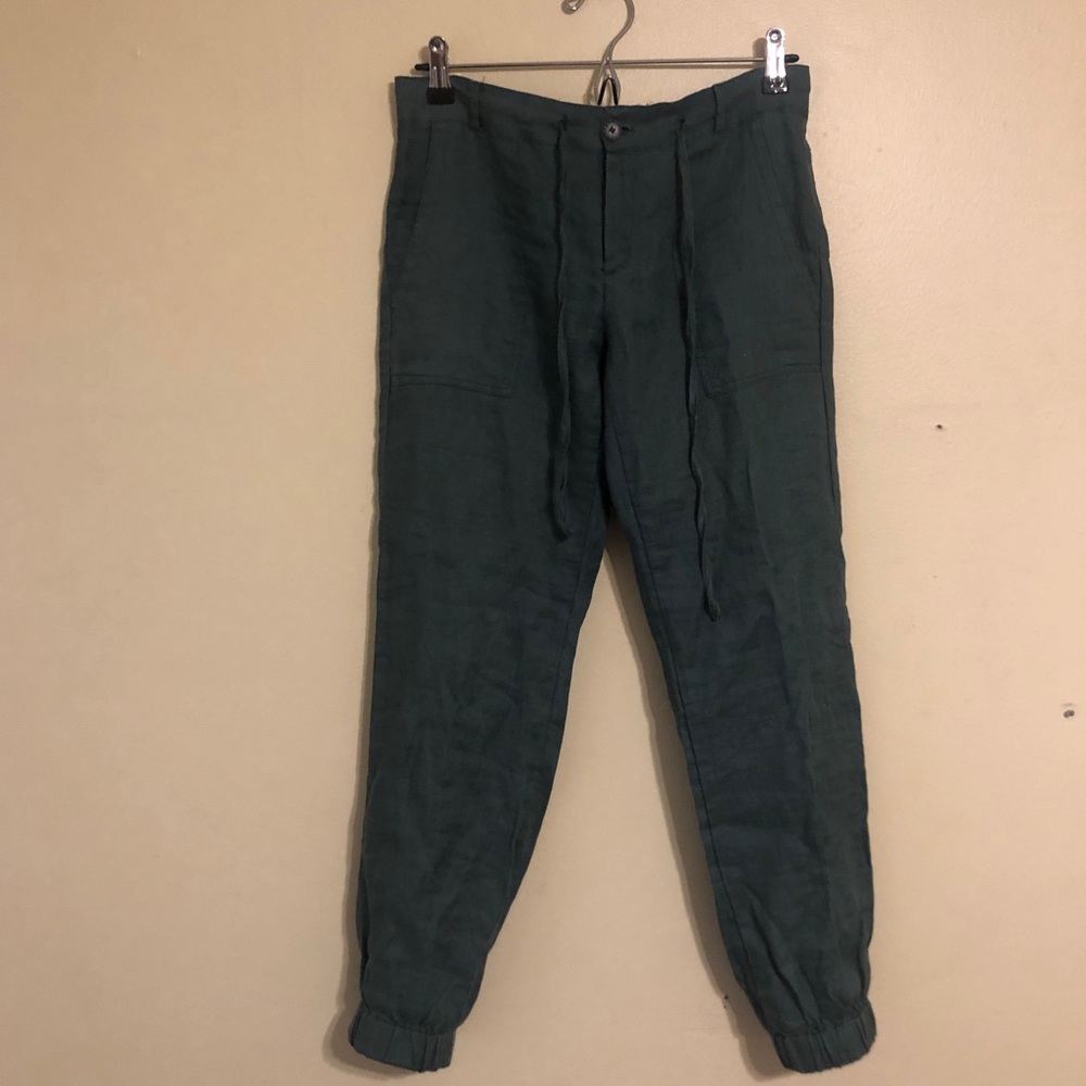 Green Linen Pants